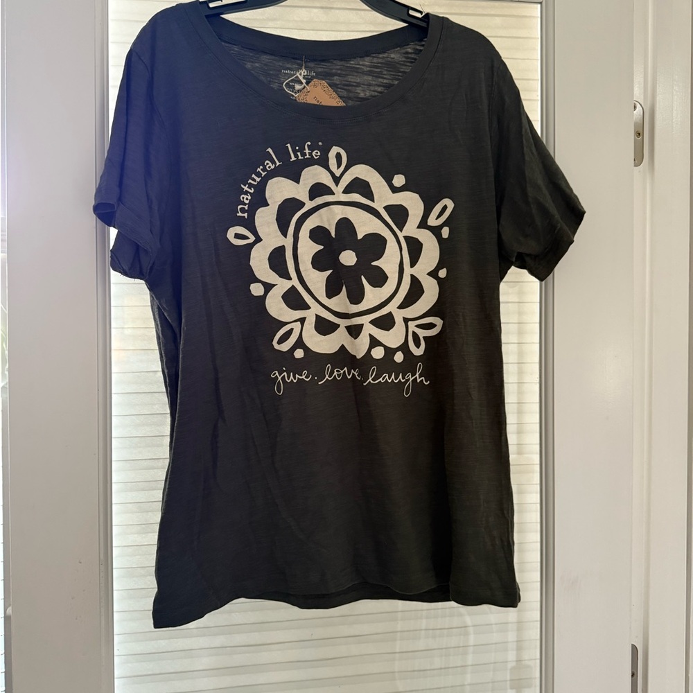 Natural Life Charcoal Graphic Tee XXL New with tags